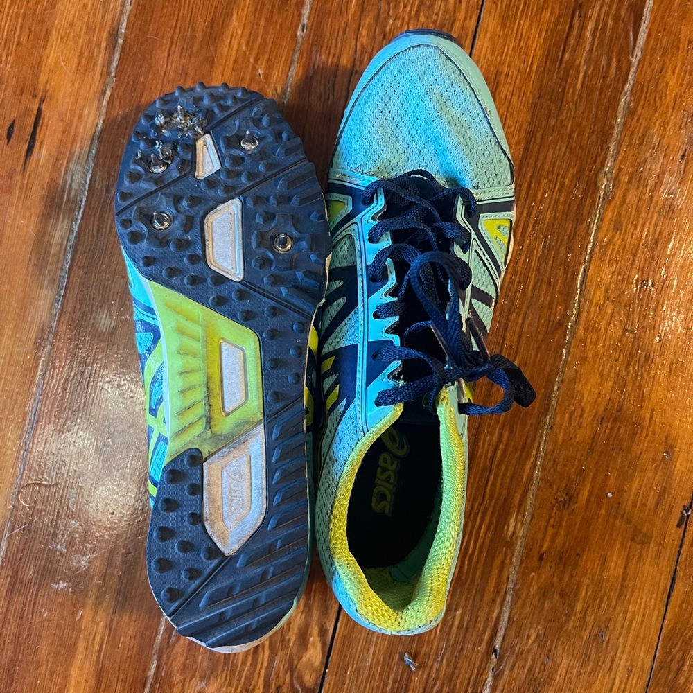 Asics Blue and Green Running Shoes